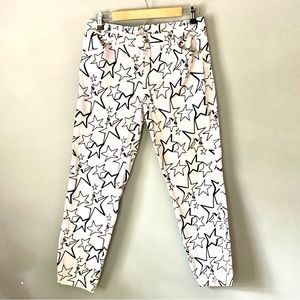 WORKSHOP REPUBLIC CLOTHING White Black Star Pants SIZE 10